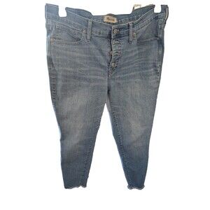 Women's Madewell Button Fly Jean 31" Waist 9" Hi Rise Skinny Crop